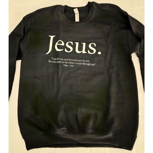 Jesus Faith Sweatshirt Women John 14:6 "I Am the Way" Religious Bible Ve… - Picture 1 of 5
